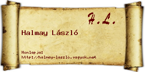 Halmay László névjegykártya